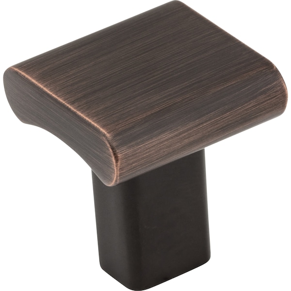 Elements 1" Overall Length Brushed Oil Rubbed Bronze Square Park Cabinet Knob 183DBAC - main